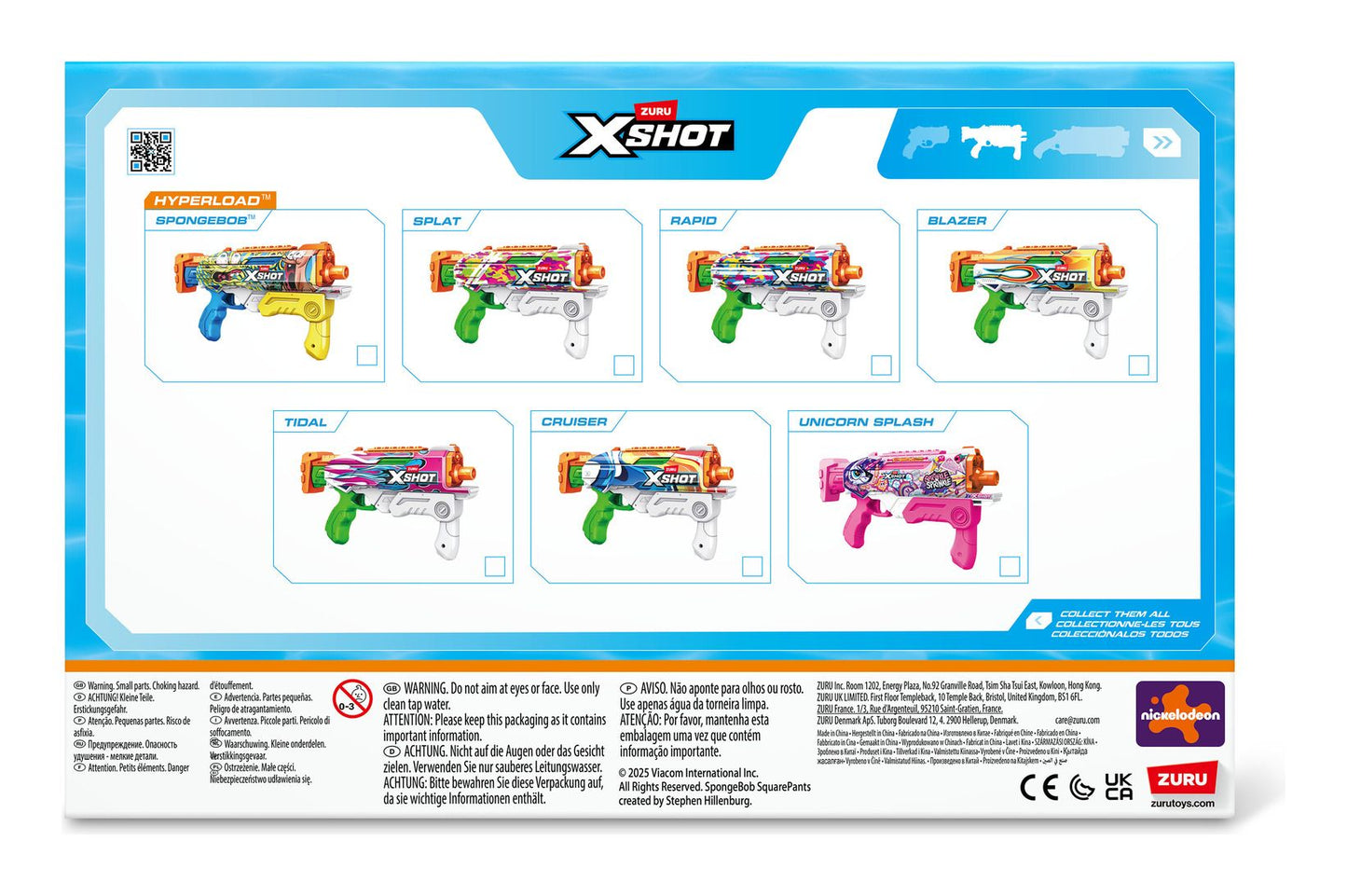 XSHOT Water Spongebob Hyperload Water Blaster